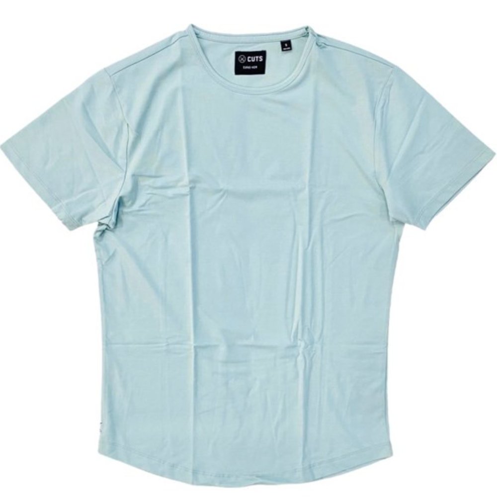 Cuts Clothing Men's Curve Hem Signature Slim Fit PYCA Tee - Pacific Mist